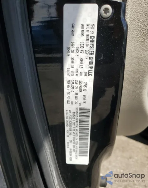 2013 Chrysler Town & Country Touring from USA, damaged, VIN 2C4RC1BG9DR554809